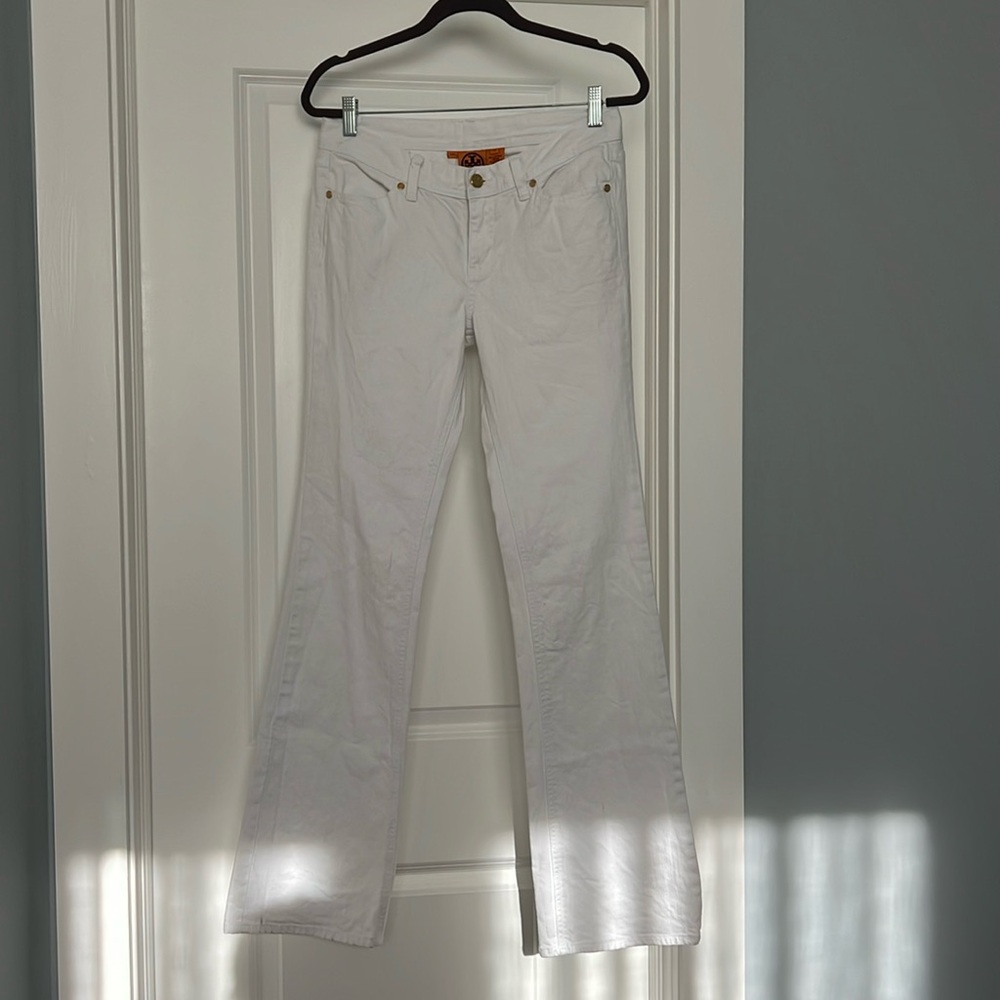 Tory Burch White Boot Cut Jeans
